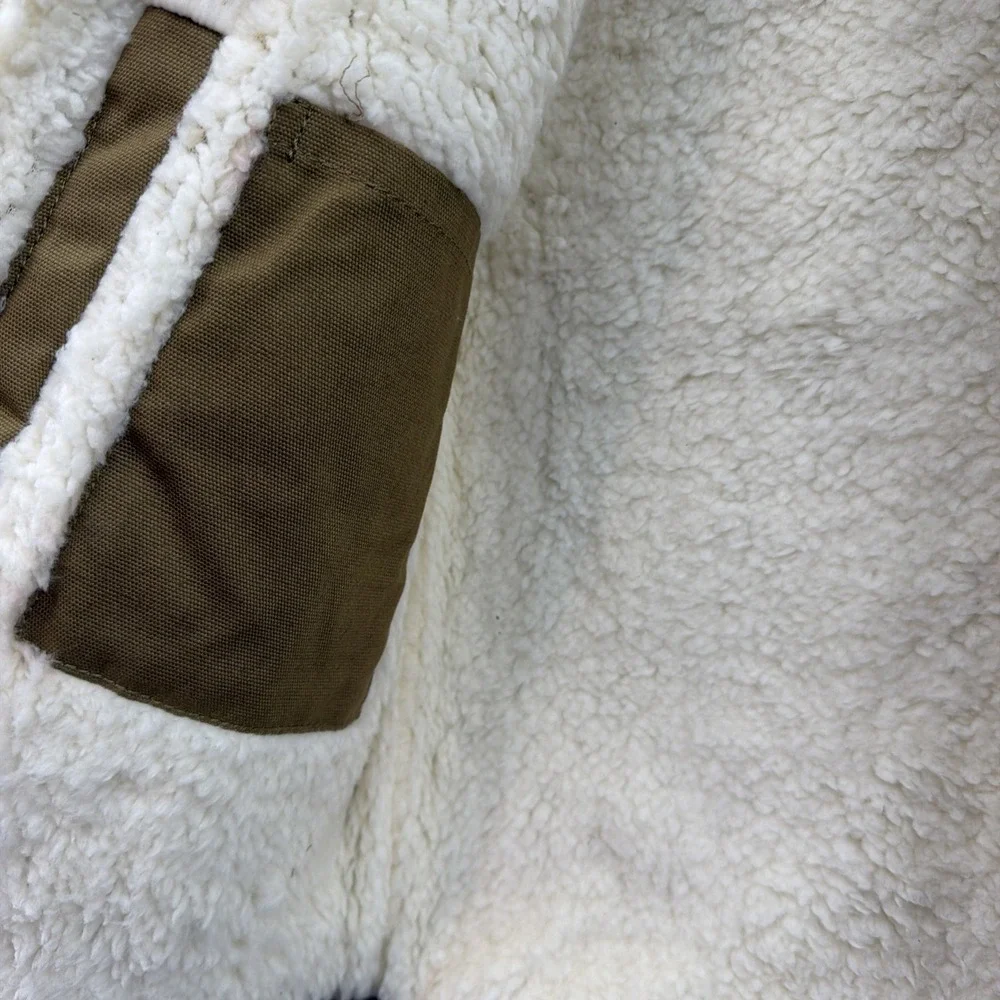 Eddie Bauer Kids Size 6 Tan Faux Sherpa Lined Vest‎ Blue Plaid Flannel Shirt Set